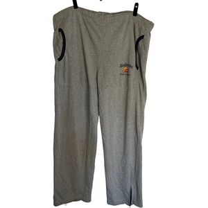 Vintage Akademiks Sweat Pant Men Baggy Grey Black Wide Leg XXL Gymwear Y2K Zip